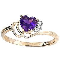 Amethyst and Diamond Passion Ring 0.95ct in 9ct Gold