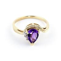 Amethyst and Diamond Belle Ring 1.5ct in 9ct Gold