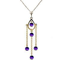 Amethyst Faro Pendant Necklace 1.5ctw in 9ct Gold