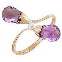 Amethyst and Diamond Duo Ring 2.5ctw in 9ct Gold