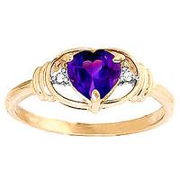 Amethyst and Diamond Ring 0.95ct in 9ct Gold