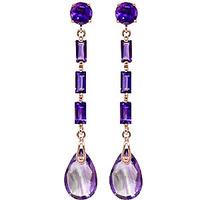 Amethyst Cairo Drop Earrings 8.6ctw in 9ct Rose Gold