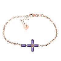 amethyst adjustable cross bracelet 115ctw in 9ct rose gold