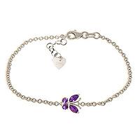 Amethyst Adjustable Butterfly Bracelet 0.6ctw in 9ct White Gold