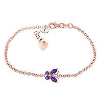 Amethyst Adjustable Butterfly Bracelet 0.6ctw in 9ct Rose Gold