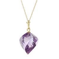 Amethyst Briolette Pendant Necklace 10.75ct in 9ct Gold