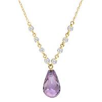 Amethyst and Diamond Pendant Necklace 10.5ct in 9ct Gold