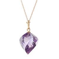 Amethyst Briolette Pendant Necklace 10.75ct in 9ct Rose Gold