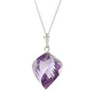 Amethyst Briolette Pendant Necklace 10.75ct in 9ct White Gold