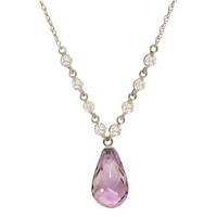 amethyst and diamond pendant necklace 105ct in 9ct white gold