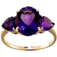 Amethyst Three Stone Ring 4.0ctw in 9ct Gold