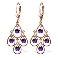 Amethyst Quadruplo Milan Drop Earrings 2.4ctw in 9ct Rose Gold