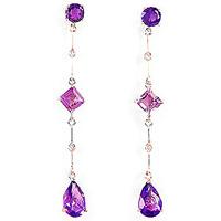 Amethyst and Diamond Palermo Drop Earrings 6.0ctw in 9ct Rose Gold