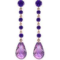 Amethyst by the Yard Drop Earrings 23.0ctw in 9ct Rose Gold