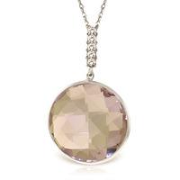 amethyst and diamond pendant necklace 180ct in 9ct white gold