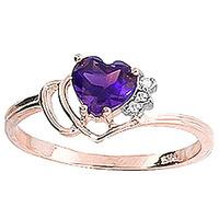 Amethyst and Diamond Passion Ring 0.95ct in 9ct Rose Gold