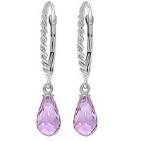 Amethyst Plait Stem Briolette Drop Earrings 3.0ctw in 9ct White Gold