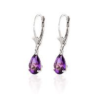 Amethyst Belle Drop Earrings 2.5ctw in 9ct White Gold