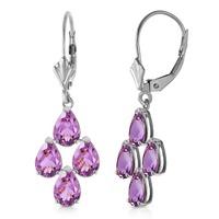 amethyst drop earrings 30ctw in 9ct white gold