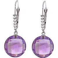 Amethyst and Diamond Chequer Cut Drop Earrings 10.6ctw in 9ct White Gold