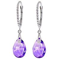 Amethyst Plait Stem Briolette Drop Earrings 6.0ctw in 9ct White Gold