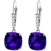 Amethyst and Diamond Rococo Drop Earrings 7.2ctw in 9ct White Gold