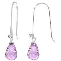 Amethyst and Diamond Drop Earrings 1.35ctw in 9ct White Gold