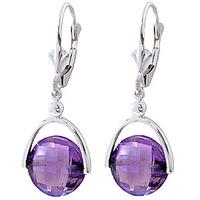 Amethyst Drop Earrings 6.5ctw in 9ct White Gold