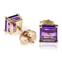 Amethyst Stud Earrings 1.75ctw in 9ct Gold