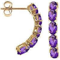 Amethyst Linear Stud Earrings 2.5ctw in 9ct Gold