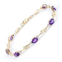 Amethyst and Diamond Classic Tennis Bracelet 2.95ctw in 9ct Gold