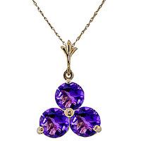 Amethyst Trinity Pendant Necklace 0.75ctw in 9ct Gold