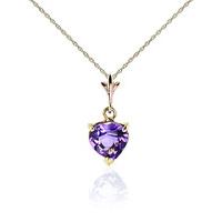 Amethyst Heart Pendant Necklace 1.15ct in 9ct Gold