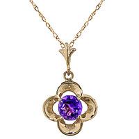 Amethyst Corona Pendant Necklace 0.55ct in 9ct Gold