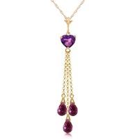 Amethyst Comet Tail Heart Pendant Necklace 4.75ctw in 9ct Gold