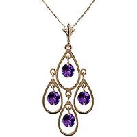 Amethyst Quadruplo Milan Pendant Necklace 1.2ctw in 9ct Gold