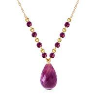 Amethyst Briolette Pendant Necklace 11.5ctw in 9ct Gold