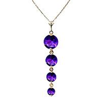 Amethyst Quadruplo Pendant Necklace 3.9ctw in 9ct Gold