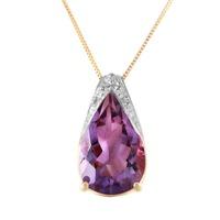 Amethyst Snowcap Pendant Necklace 5.0ct in 9ct Gold