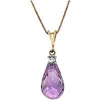 Amethyst and Diamond Pendant Necklace 2.25ct in 9ct Gold