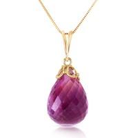 Amethyst Tiara Briolette Pendant Necklace 7.0ct in 9ct Gold