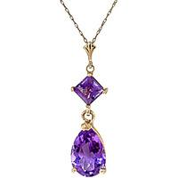 Amethyst Droplet Pendant Necklace 2.0ctw in 9ct Gold