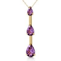 Amethyst Trinity Pendant Necklace 1.71ctw in 9ct Gold