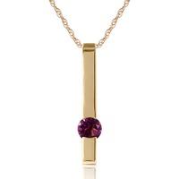 Amethyst Bar Drop Pendant Necklace 0.25ct in 9ct Gold