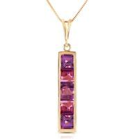 Amethyst Channel Set Pendant Necklace 2.25ctw in 9ct Gold