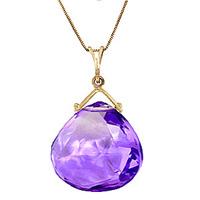 Amethyst Elliptical Heart Pendant Necklace 8.5ct in 9ct Gold