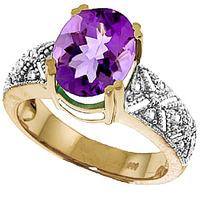 Amethyst and Diamond Renaissance Ring 3.0ct in 9ct Gold