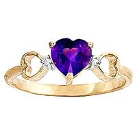 Amethyst and Diamond Trinity Ring 0.95ct in 9ct Gold