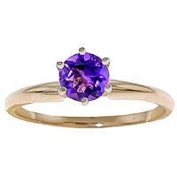 Amethyst Crown Solitaire Ring 0.65ct in 9ct Gold