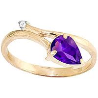 Amethyst and Diamond Ring 0.82ct in 9ct Gold